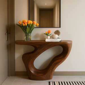 Mesa Consola de Madera Sólida Rústica Moderna OEM, Mueble Hecho a Mano, Mesa Estrecha para Entrada de Hotel, Apartamento, Sala de Estar - Product Image 2