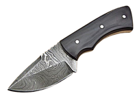 Couteau de chasse artisanal personnalisable BA ENTERPRISES OEM/ODM en acier Damas de haute qualité, lame Drop Point, longueur totale 8 pouces, noir