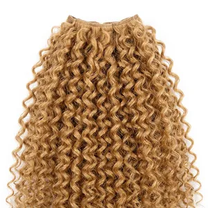 100% Remy Weft <b>Brown</b> Black <b>Curly</b> Hair Natural Wave Texture Human Hair Weft Soft Full Volume - Product Image 4