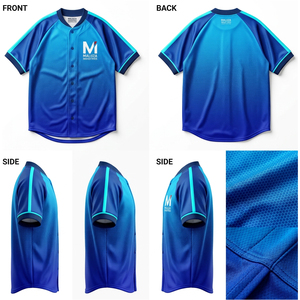 Camiseta de Béisbol Sublimada Personalizada Profesional, Cuello en V, Diseño de Dos Botones o Botones Completos, Ropa Deportiva de Equipo, Precio al por Mayor - Product Image 6