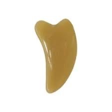 Masseur facial Gua Sha en corne de buffle écologique ILAHI, forme ovale polie, art populaire de l'Uttar Pradesh pour lifting et raclage - Product Image 3