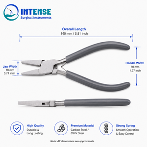 Pince à bec plat professionnelle pour la fabrication de bijoux, à mâchoires lisses de précision, en acier inoxydable, outil à main avec poignée personnalisée, vente en gros - Product Image 3