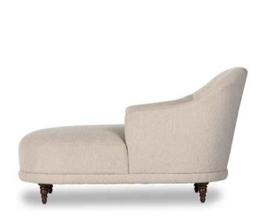 Chaise longue moderne en tissu avec pieds tournés, dossier solide, meubles confortables pour le salon, design mid-century - Product Image 2