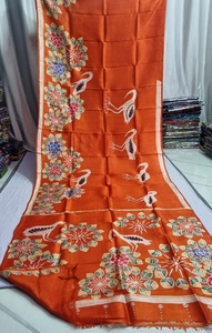 Sari indien traditionnel Bishnupuri en soie pure pour femme, avec pièce de tissu pour la blouse, idéal pour les fêtes, les mariages et les occasions festives. - Product Image 4