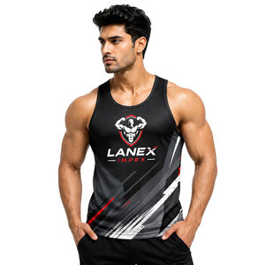 Débardeur de sport personnalisé pour homme, sans manches, pour la musculation |   Singlet de musculation par sublimation |   Vêtements de sport pour l'entraînement, fabrication OEM - Product Image 1