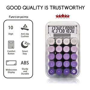 Produit tendance : calculatrice électronique transparente avec boutons dégradés, style mignon, idéale pour l'école et la comptabilité - Product Image 3