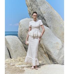 Falda Midi de Cintura Alta para Mujer, con Adornos, Hecha a Mano, de Lino Premium con Detalles Deshilachados, Falda Casual para Mujer - Product Image 2