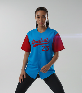 Jersey de béisbol de alta calidad con botones, sublimado, 100% poliéster, unisex. - Product Image 3