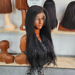 <b>Human</b> Hair <b>Wigs</b> Double Drawn 100% Virgin Vietnamese Hair Natural Color Natural Wave HD Lace 13x6 Hand Made Long Extensions - Product Image 3