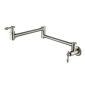Rubinetto da Cucina a Doppia Maniglia in Ottone Lucidato di Alta Qualità, Rubinetto Pieghevole per Riempimento Pentole, Montaggio a Parete per Uso Commerciale - Product Image 4