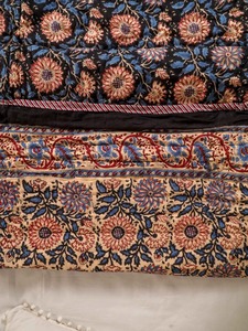 Bohemian Embroidered Floral <b>Quilt</b> Organic Cotton Handmade All Season Home Decor <b>Bedding</b> - Product Image 2