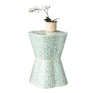 Modern MOP <b>Table</b> <b>with</b> Geometric Pattern for Living Room Furniture Decorative <b>Stool</b> and Ottoman Apartment Use - Product Image 1