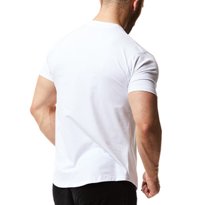 T-shirt de sport pour homme 100% coton, extensible, respirant, séchage rapide, idéal pour l'entraînement, la course à pied, personnalisable avec logo. - Product Image 3
