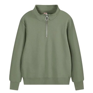 Red Half Zip Sweatshirt Unisex Quarter Zip Pullover <b>Stand</b> Collar Waffle Textured Cotton Sweater Streetwear Top - Product Image 4