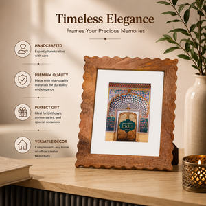 Handcrafted Solid <b>Wood</b> Photo <b>Frame</b> with Wavy Edge Rustic Decorative Tabletop <b>Picture</b> <b>Frame</b> for Home Office Living Room Bedroom - Product Image 2