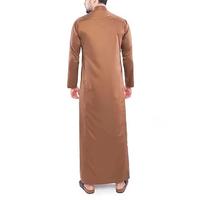 Vêtements musulmans islamiques pour hommes en gros : Abaya, Kaftan, Jubba, Thobe arabe du Qatar en polyester et coton, décontracté, à manches longues, longueur cheville