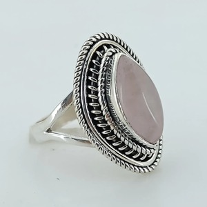 Rose <b>Quartz</b> Marquise 925 Sterling Silver Jewelry gift for her <b>Ring</b> bezel setting Handmade Rose <b>Quartz</b> Jewelry - Product Image 5