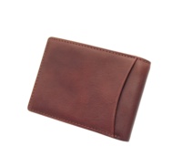Dompet Kartu Lipat Dua Pria Castello Cokelat Desain Minimalis Tipis Kulit Asli RFID Penutup Terbuka Panjang Pendek Poliester