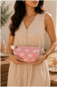 Juego de 3 Bolsas Acolchadas de Lujo Personalizadas, Bolsa de Aseo de Algodón Jaipur con Estampado de Bloques, Organizador de Maquillaje, Estuche de Cosméticos, Kit de Viaje para Mujer - Product Image 3