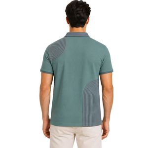 Polo Personalizado para Hombre en Verde Salvia y Gris Carbón, Manga Corta, Ropa Casual de Golf, Marca Privada OEM, Uniforme Transpirable al por Mayor - Product Image 2