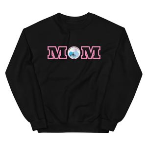 <b>Black</b> MOM Logo Crew Neck <b>Sweatshirt</b> Long Sleeve Casual Pullover Top Soft Fashion Apparel Everyday Wear Classic <b>Black</b> <b>Sweatshirt</b> - Product Image 1