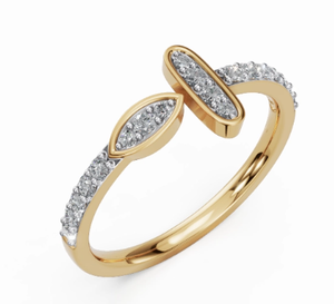 Anillo de Diamantes Reales en Oro Sólido de 9K, 14K y 18K, Banda de Diamantes Minimalista para Ella, Oro Amarillo, Rosa y Blanco, Joyería Fina para Uso Diario - Product Image 1
