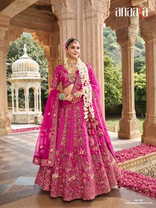 Pink Embroidered Bridal <b>Lehenga</b> Choli with Dupatta Heavy Workmanship Wedding Party Women - Product Image 3