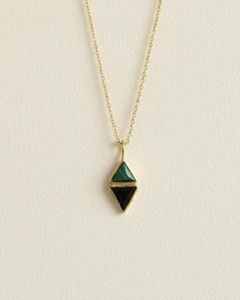 Malachite Tourmaline Pendant <b>Necklace</b> Natural Green Black Gemstone Jewelry Healing Energy Gift Wholesale Supplier - Product Image 6