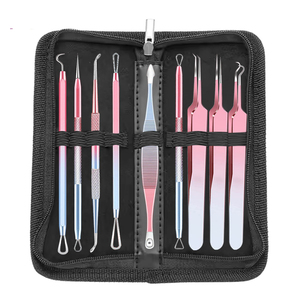 <b>Blackhead</b> Remover 9 Pcs Pimple Popper Tool Set Stainless Steel <b>Blackhead</b> <b>Extractor</b> Removal Tools set - Product Image 3