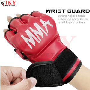 Servicio OEM ODM, Guantes de Entrenamiento de MMA de Piel Sintética, Totalmente Personalizados, Duraderos, Modernos, con Diseño en Contraste Rojo y Blanco - Product Image 5