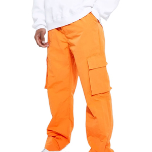 Pantalones Cargo Naranja para Hombre, Corte Recto, Lona de Peso Medio, Transpirables, Múltiples Bolsillos, Estilo Workwear, para Otoño, Ahora en Venta - Product Image 1