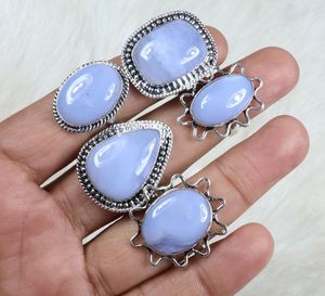 Fabuleux Naturel Bleu Angelite Gemstone Ring En Gros Charmes Designer Bague En Argent En Vrac Lot Angelite Anneau pour Femmes Bijoux - Product Image 6