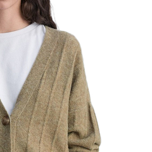 Cardigan décontracté pour femme, col en V, tricot côtelé, boutonné, manches longues, respirant, chaud, doux, confortable, luxueux, automne-hiver - Product Image 3