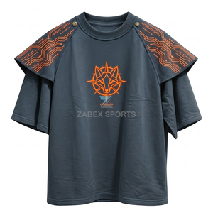 เสื้อยืดโอเวอร์ไซส์แขนสองชั้นสำหรับผู้ชาย OEM ODM แบบสั่งทำพิเศษ เนื้อผ้าหนา 100% คอตตอน พรีเมียม สตรีทแวร์ สวมใส่สบายทรงหลวม - Product Image 1