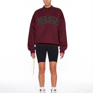 Sweat-shirt à col montant Cozy Urban, coupe ample, en molleton de coton, pull chaud pour l'hiver, streetwear décontracté, haut pour tous les jours - Product Image 1