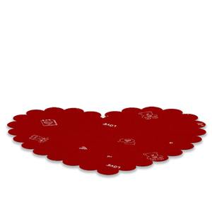 แผ่นรองจานรูปหัวใจผ้าฝ้ายพิมพ์ลายตามสั่งขายส่ง สีแดง สำหรับโต๊ะอาหาร - Product Image 5