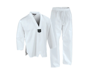 Uniforme de Taekwondo de Alta Calidad en Poliéster y Algodón, Rojo y Negro, para Competencia, con Logotipo Personalizado, Unisex, Ropa de Artes Marciales - Product Image 5