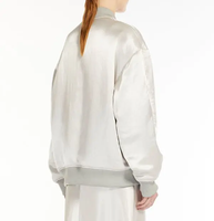 Blouson Bomber Rétro Unisexe Double Face Col Montant Coupe-Vent Fermeture Éclair Doublure Polaire Hiver Logo Frontal Extérieur