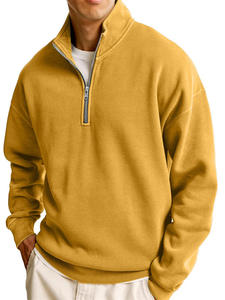 Sweat-shirt pour homme en polaire premium avec fermeture éclair, col montant, confortable pour le quotidien, marque privée, OEM, vente en gros, vêtements USA - Product Image 5