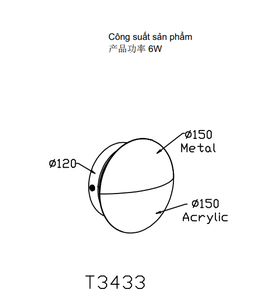 Applique murale minimaliste en métal avec abat-jour en forme de plat, LED 6W, 3000K blanc chaud, éclairage mural intérieur - Product Image 5