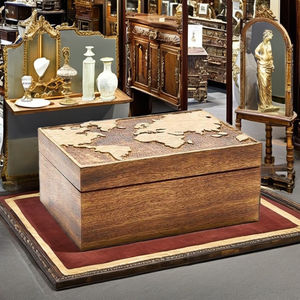 Caja de Joyería Mini de Madera Premium con Diseño de Mapa del Mundo, Caja para Guardar Joyas para Damas, Estuche de Almacenamiento de Joyas de Estilo Antiguo Hecho a Mano - Product Image 5