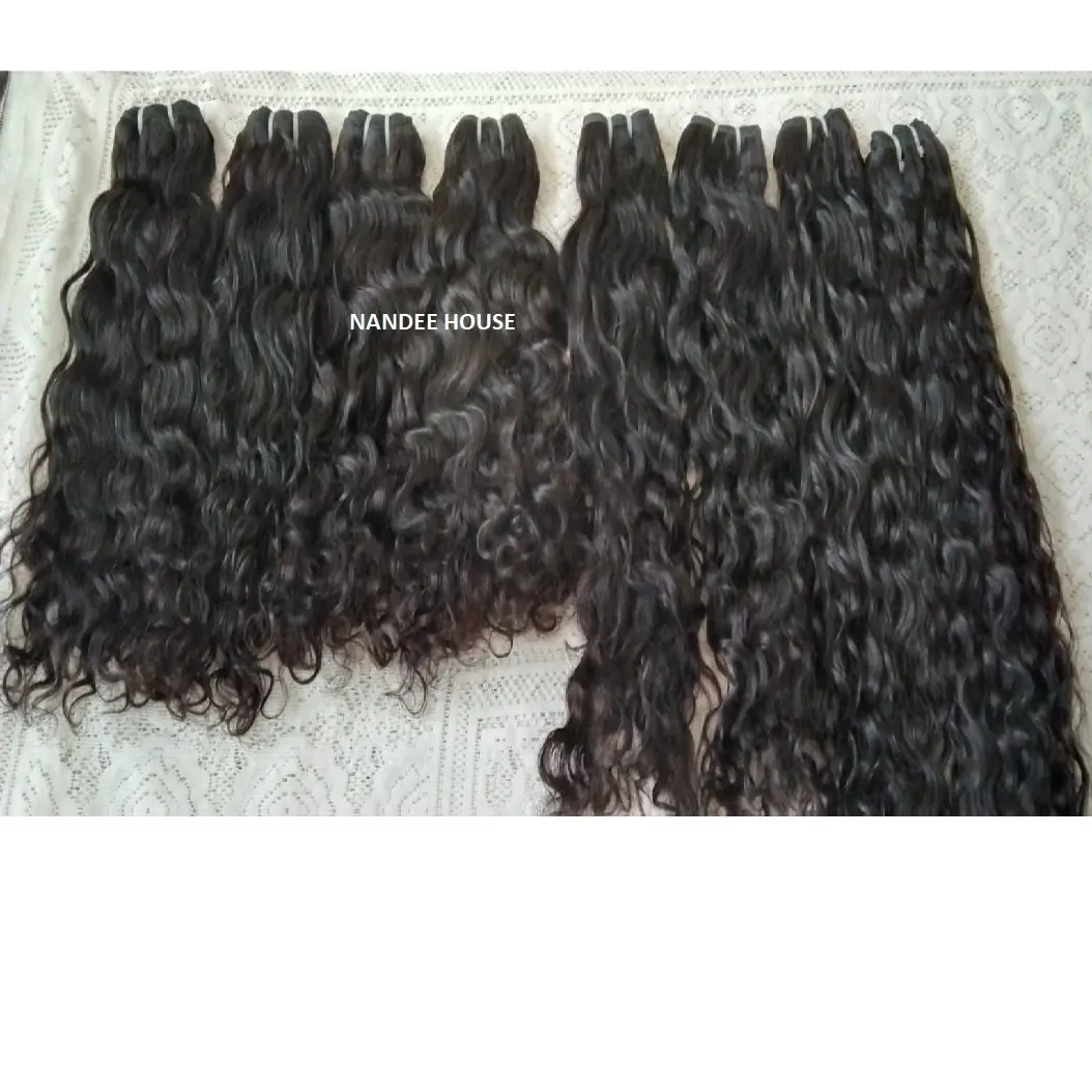 NANDEE 100% Raw Unprocessed Virgin Cuticle Aligned Human Hair, Indian Human Hair Loose Wave Bundles Raw indian Hair Extensions