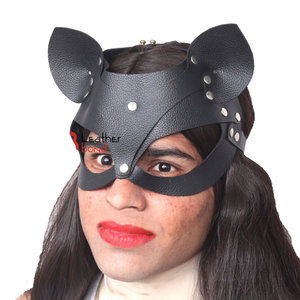 Máscara de Cuero Genuino de Piel de Vaca con Ojos Abiertos para Juegos de Rol BDSM - Product Image 2