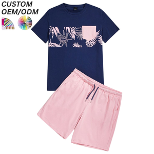 Conjunto de Camiseta y Pantalones Cortos Casuales de Algodón Sólido Transpirable para Hombre, Uso Diario de Verano, Logotipo Personalizado, Soporte OEM ODM para Suministro al por Mayor - Product Image 4