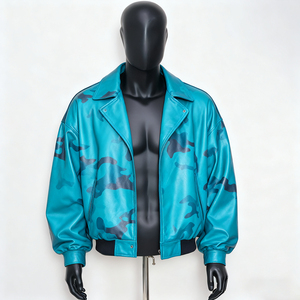 ARTIZ INTERNATIONAL Men's Pure <b>Leather</b> Eco-Friendly Windproof V-Neck Streetwear Rider <b>Jacket</b> - Product Image 1