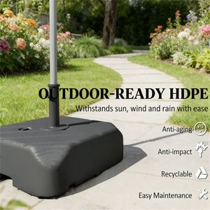Base per Ombrellone da Terrazzo Nera, Accessorio Elegante per Ombrelloni e Basi da Patio - Product Image 2
