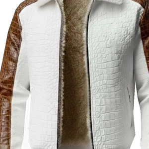 Blouson Bomber Homme en Cuir Véritable Personnalisé de Qualité Supérieure avec Motif Gaufré sur le Devant, Coupe-Vent Hiver, Fourniture OEM en Gros - Product Image 6