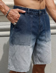 Shorts en jean délavé mi-taille pour homme – Style décontracté estival - Product Image 4