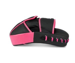 Mitaines de boxe en PU noir et rose, équipement de protection, fermeture à boucle élastique réglable pour adultes unisexe - Product Image 6