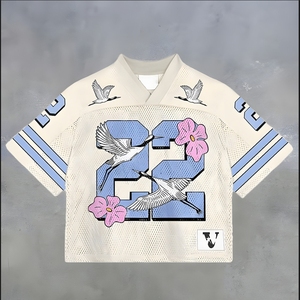 เสื้อฟุตบอลแขนสั้นคอวีสำหรับผู้ชาย Nogu24 ลายพิมพ์ระบายอากาศได้ดี ทรงปกติ สีน้ำเงิน ขาว เขียว - Product Image 2